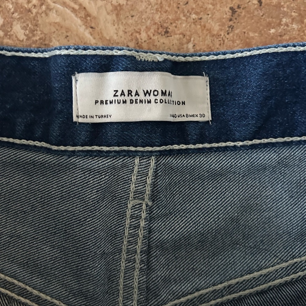 Zara Dark Blue Flare Jeans - Picture 2 of 11